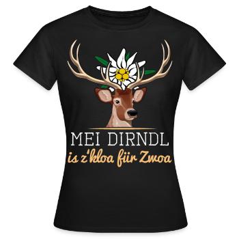 Tracht Schwangere Mei Dirnl is z kloa für Zwoa - Frauen T-Shirt - Schwarz - Vorne - AI Model Female 172 dark (172cm)
