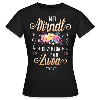 Trachtenshirt Schwangere Mei Dirndl Sprüche Tracht - Frauen T-Shirt - Schwarz - Vorne - AI Model Female 172 dark (172cm)