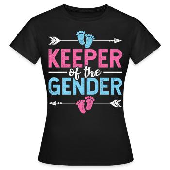 Pregnancy Announcement Keeper Of The Gender Reveal - T-shirt Femme - noir - Devant - AI Model Female 172 dark (172cm)