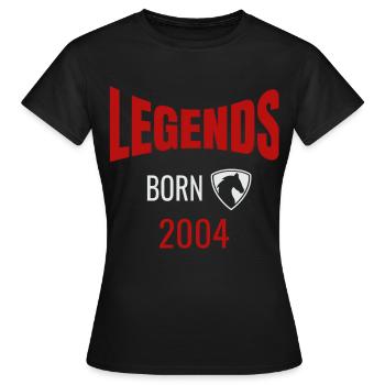 Légendes sont nés en 2004 legends born 2004 - T-shirt Femme - noir - Devant - AI Model Female 172 dark (172cm)