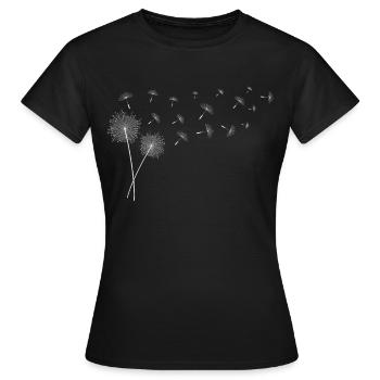 Pusteblume Blumenmotiv Glücksbringer - Frauen T-Shirt - Schwarz - Vorne - AI Model Female 172 dark (172cm)