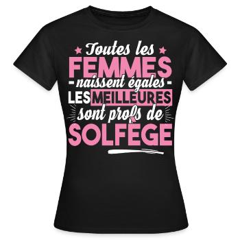 Solfège Prof Professeur Métier Musique Chant - T-shirt Femme - noir - Devant - AI Model Female 172 dark (172cm)