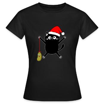 Trouver une récompense de recherche de concombre de Noël - T-shirt Femme - noir - Devant - AI Model Female 172 dark (172cm)
