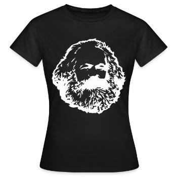 Karl Marx Face au communisme Philosophe du marxisme - T-shirt Femme - noir - Devant - AI Model Female 172 dark (172cm)