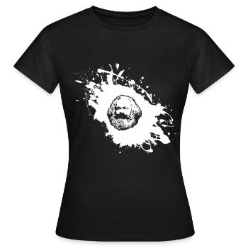 Karl Marx Splash Communisme Marxisme Philosophe - T-shirt Femme - noir - Devant - AI Model Female 172 dark (172cm)