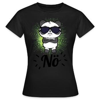 Nö - Panda Bär Cartoon Für Männer, Frauen und Kids - Frauen T-Shirt - Schwarz - Vorne - AI Model Female 172 dark (172cm)