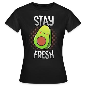 Avocado - Stay Fresh - Dancing Vegetables - Women's T-Shirt - black - Front - AI Model Female 172 dark (172cm)