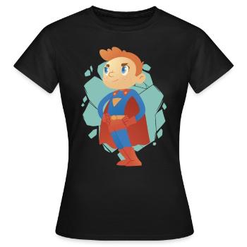 Cartoon Superhero Boy - Sauver le monde pour les enfants - T-shirt Femme - noir - Devant - AI Model Female 172 dark (172cm)