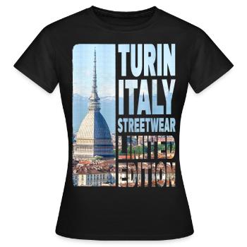 Turin Turin Turin Italie Ville Skyline Accueil Amour - T-shirt Femme - noir - Devant - AI Model Female 172 dark (172cm)