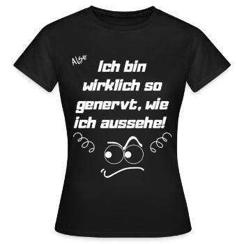 Genervt - Frauen T-Shirt - Schwarz - Vorne - AI Model Female 172 dark (172cm)