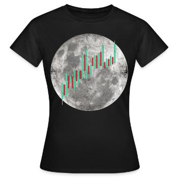 Crypto Trading Stock Chart Cot to the Moon - T-shirt Femme - noir - Devant - AI Model Female 172 dark (172cm)