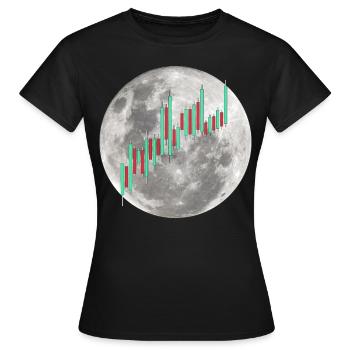 Crypto Trading Stock Chart Cot to the Moon - T-shirt Femme - noir - Devant - AI Model Female 172 dark (172cm)