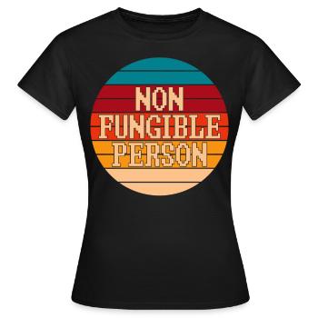 NFT Art Cypto Fan Quote Non Fungible Person - Frauen T-Shirt - Schwarz - Vorne - AI Model Female 172 dark (172cm)