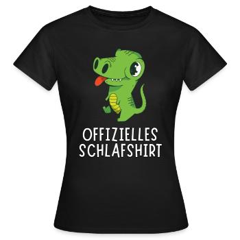 Offizielles Schlafshirt - Süßer Baby Aligator - Frauen T-Shirt - Schwarz - Vorne - AI Model Female 172 dark (172cm)