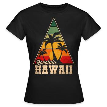 Hawaii Honolulu - Frauen T-Shirt - Schwarz - Vorne - AI Model Female 172 dark (172cm)