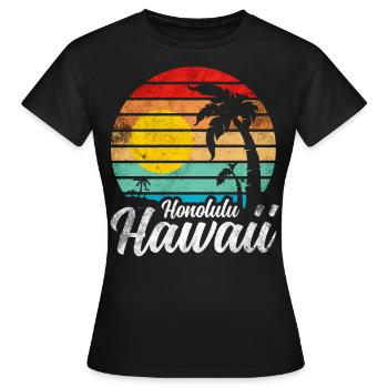 Honolulu Hawaii - Frauen T-Shirt - Schwarz - Vorne - AI Model Female 172 dark (172cm)