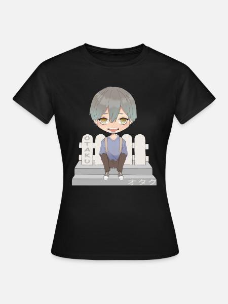 Otaku Anime Boy - Frauen T-Shirt - Schwarz