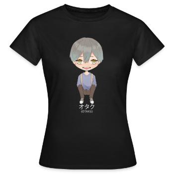 Otaku Anime Garçon - T-shirt Femme - noir - Devant - AI Model Female 172 dark (172cm)