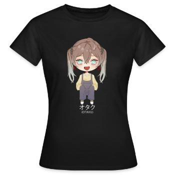 Otaku Anime Girl - T-shirt Femme - noir - Devant - AI Model Female 172 dark (172cm)