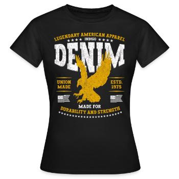 Légendaire American Eagle Denim Apparel USA - T-shirt Femme - noir - Devant - AI Model Female 172 dark (172cm)