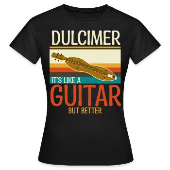 Dulcimer Instrument - Women's T-Shirt - black - Front - AI Model Female 172 dark (172cm)