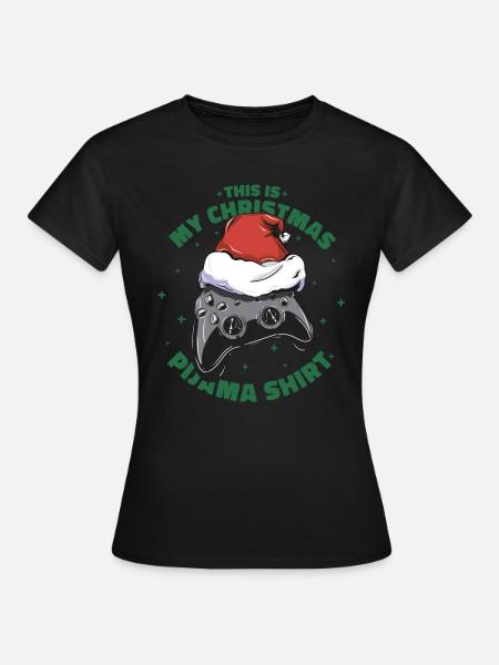Gaming Pyjama Kerst Lelijke Kersttrui - Vrouwen T-shirt - zwart