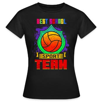 Équipe sportive de l’école de volleyball - T-shirt Femme - noir - Devant - AI Model Female 172 dark (172cm)