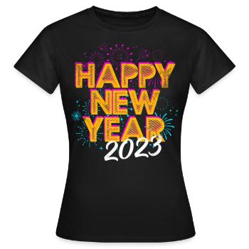 Bonne Année 2023 Réveillon du Nouvel An Nouvel An - T-shirt Femme - noir - Devant - AI Model Female 172 dark (172cm)