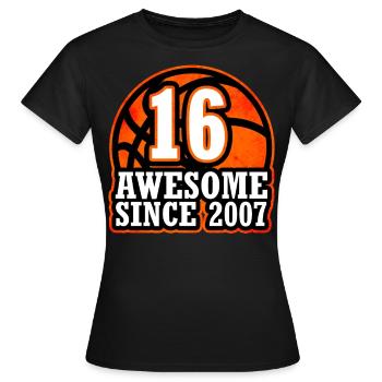 16e anniversaire Classe de basketball 2007 - T-shirt Femme - noir - Devant - AI Model Female 172 dark (172cm)