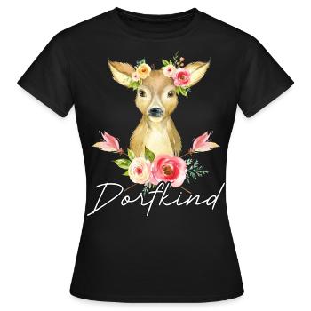 Dorfkind T-Shirt Damen Mädchen Kinder Dorfkind - Frauen T-Shirt - Schwarz - Vorne - AI Model Female 172 dark (172cm)