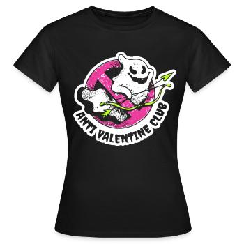 Lustiges Valentinstag Outfit - Anti Valentine Club - Frauen T-Shirt - Schwarz - Vorne - AI Model Female 172 dark (172cm)