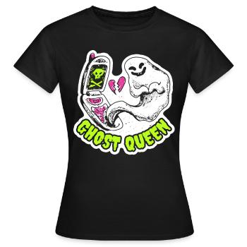 Valentine's Day - Ghost Queen - Anti Valentine - Women's T-Shirt - black - Front - AI Model Female 172 dark (172cm)