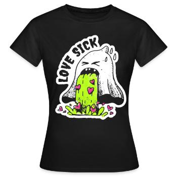 Valentine's Day - Love Sick - Anti Valentine - Women's T-Shirt - black - Front - AI Model Female 172 dark (172cm)
