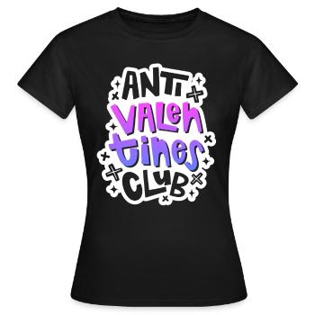 Valentinstag Outfit - Anti Valentines Club - Frauen T-Shirt - Schwarz - Vorne - AI Model Female 172 dark (172cm)