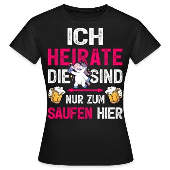 Kostüm Braut T-Shirt JGA Frauen Outfit Polterabend - Frauen T-Shirt - Schwarz - Vorne - AI Model Female 172 dark (172cm)