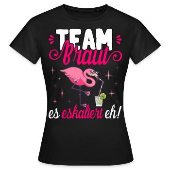 Team Braut JGA Frauen T-Shirt Polterabend Poltern - Frauen T-Shirt - Schwarz - Vorne - AI Model Female 172 dark (172cm)