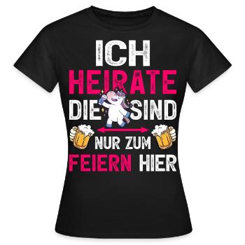 Frauen JGA Braut T-Shirt Junggesellinnenabschied - Frauen T-Shirt - Schwarz - Vorne - AI Model Female 172 dark (172cm)