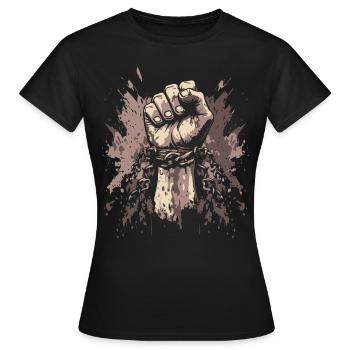 Poing des chaînes - Mois de l’histoire des Noirs Juneteenth - T-shirt Femme - noir - Devant - AI Model Female 172 dark (172cm)