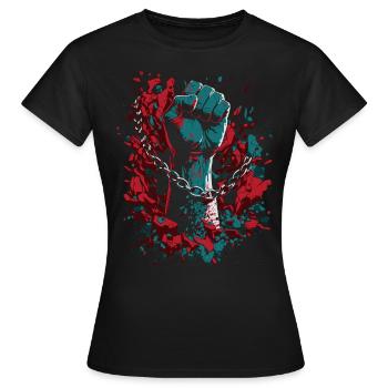 Poing des chaînes - Mois de l’histoire des Noirs Juneteenth - T-shirt Femme - noir - Devant - AI Model Female 172 dark (172cm)