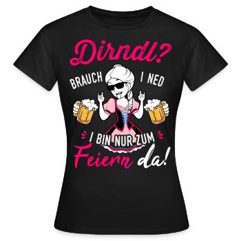 Trachtenshirt Damen Trachten T-Shirt Dirndl Outfit - Frauen T-Shirt - Schwarz - Vorne - AI Model Female 172 dark (172cm)