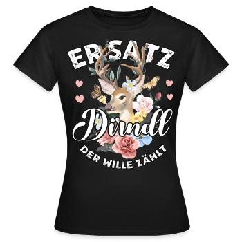 Trachtenshirt Damen Ersatz Dirndl T-Shirt Tracht - Frauen T-Shirt - Schwarz - Vorne - AI Model Female 172 dark (172cm)