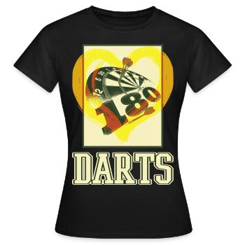 Fléchettes, jeu de fléchettes, jeu de fléchettes, fléchettes, joueurs de fléchettes - T-shirt Femme - noir - Devant - AI Model Female 172 dark (172cm)