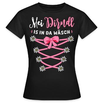 Trachtenshirt Damen Trachten T-Shirt Dirndl Ersatz - Frauen T-Shirt - Schwarz - Vorne - AI Model Female 172 dark (172cm)