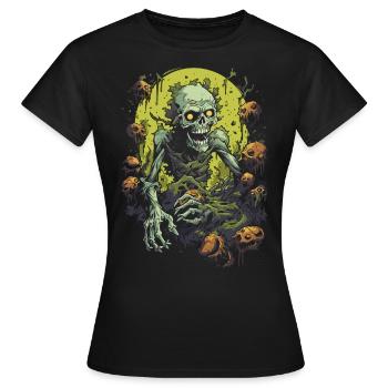 Tempêtes de zombies cauchemardesques d’Halloween avec une horde de morts-vivants - T-shirt Femme - noir - Devant - AI Model Female 172 dark (172cm)