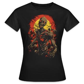 Garantie Chair de poule: Horde d’Halloween Zombie Undead - T-shirt Femme - noir - Devant - AI Model Female 172 dark (172cm)