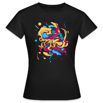 Le chaos gâché - T-shirt Femme - noir - Devant - AI Model Female 172 dark (172cm)