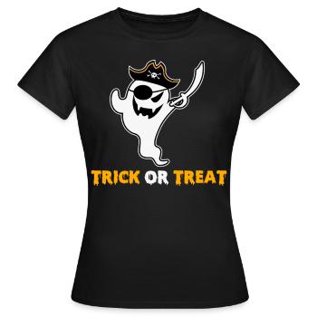 Halloween Fun: Pirate Ghost Trick Or Treat - Women's T-Shirt - black - Front - AI Model Female 172 dark (172cm)