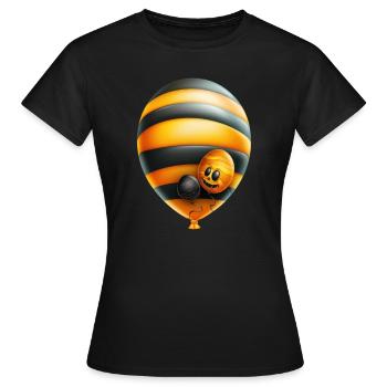 Creepy and beautiful pumpkin balloon for Halloween! - Women's T-Shirt - black - Front - AI Model Female 172 dark (172cm)