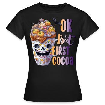 Chauve-souris première cacao Chauve-souris de cacao d’Halloween - T-shirt Femme - noir - Devant - AI Model Female 172 dark (172cm)