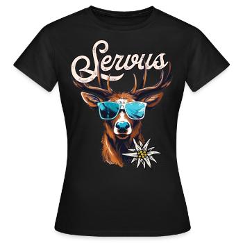 Trachtenshirt Herren Trachten T-Shirt bayrisch - Frauen T-Shirt - Schwarz - Vorne - AI Model Female 172 dark (172cm)